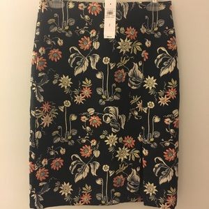 Ann Taylor floral jacquard pencil skirt NWT